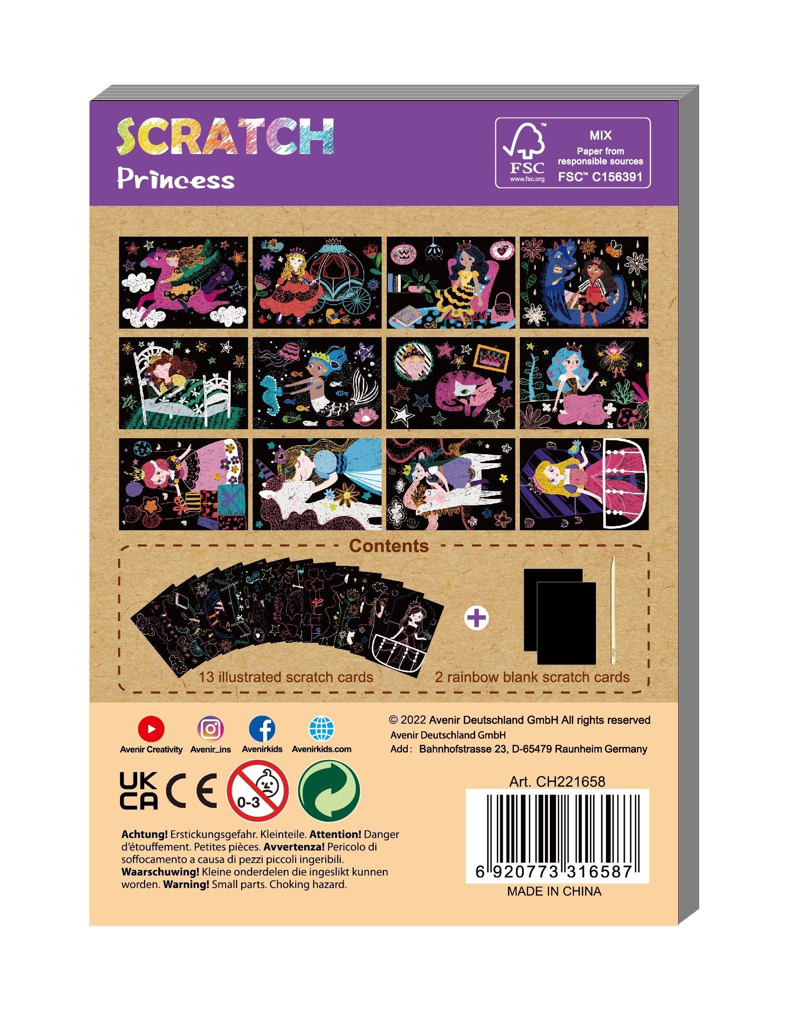Avenir - Mini Scratch Book - Princess - CH221658 - Avenir - LittleShop Toys