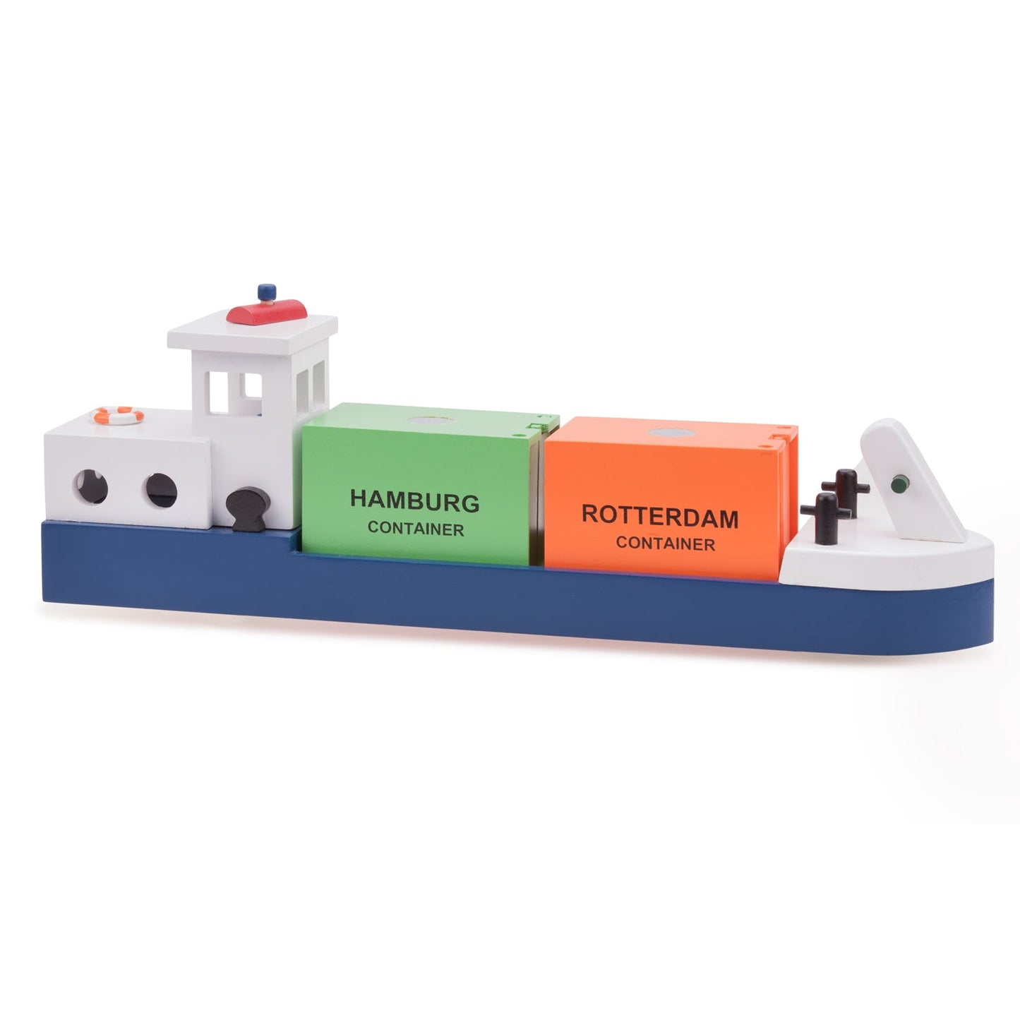 Barge ship with 2 containers - 10904