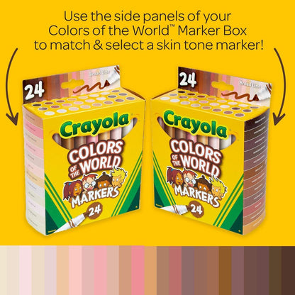 Crayola Colors of the World Permanent Markers (24 units) - Best Skin Tone Sets! - Anais An - LittleShop Toys