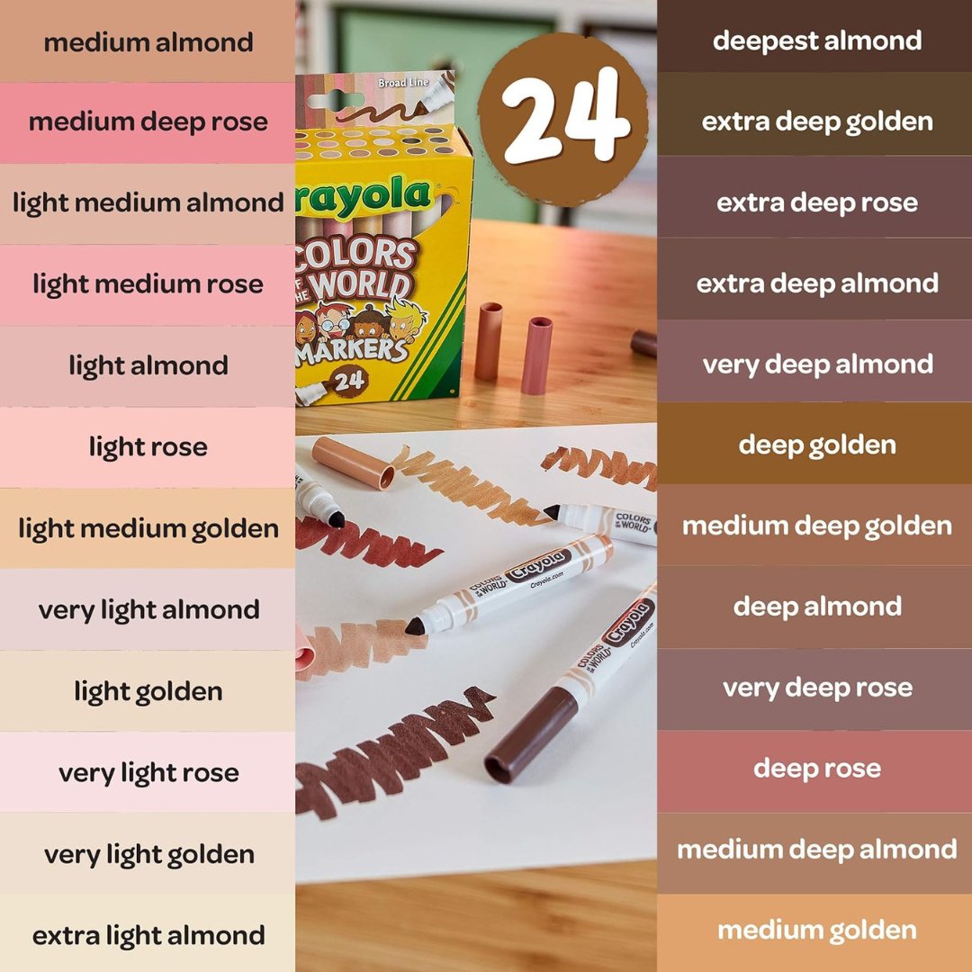Crayola Colors of the World Permanent Markers (24 units) - Best Skin Tone Sets! - Anais An - LittleShop Toys