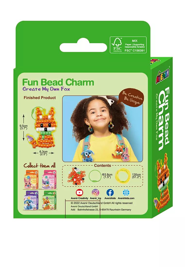 Fun Bead Charm - Create My Own Fox - CH221886 - Avenir - LittleShop Toys