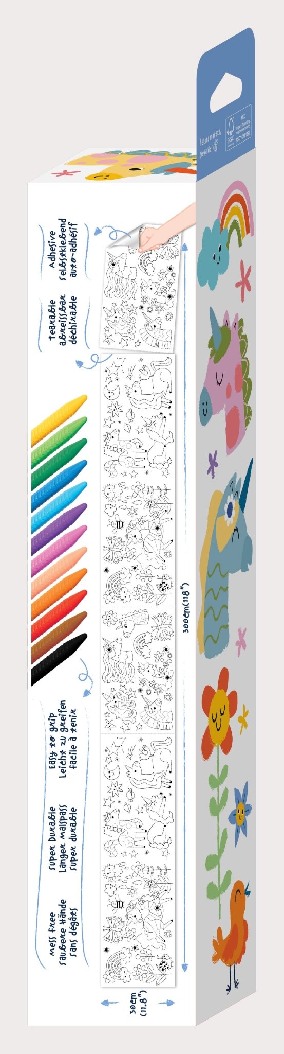 Hakuyoka Colouring Roll Kit (Big) - Unicorn - CS223068 - Hakuyoka - LittleShop Toys