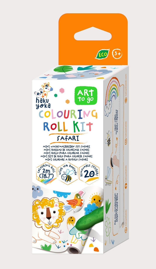Hakuyoka Colouring Roll Kit - Safari - CS233119 - Hakuyoka - LittleShop Toys