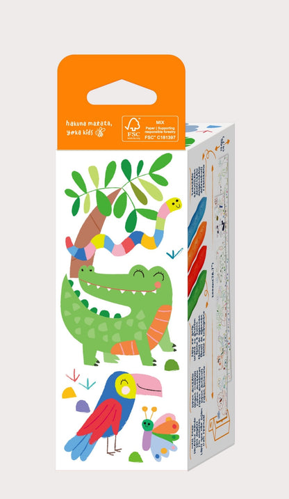 Hakuyoka Colouring Roll Kit - Safari - CS233119 - Hakuyoka - LittleShop Toys