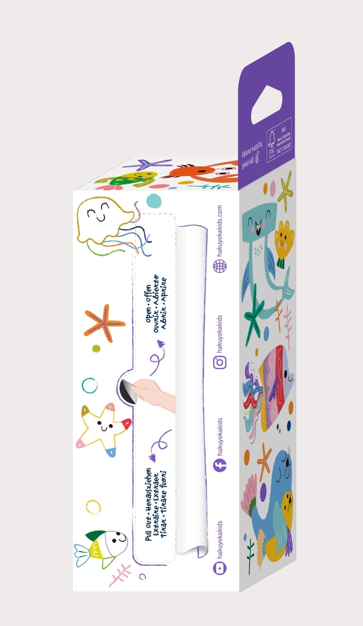 Hakuyoka Colouring Roll Kit - Sealife - CS233120 - Hakuyoka - LittleShop Toys