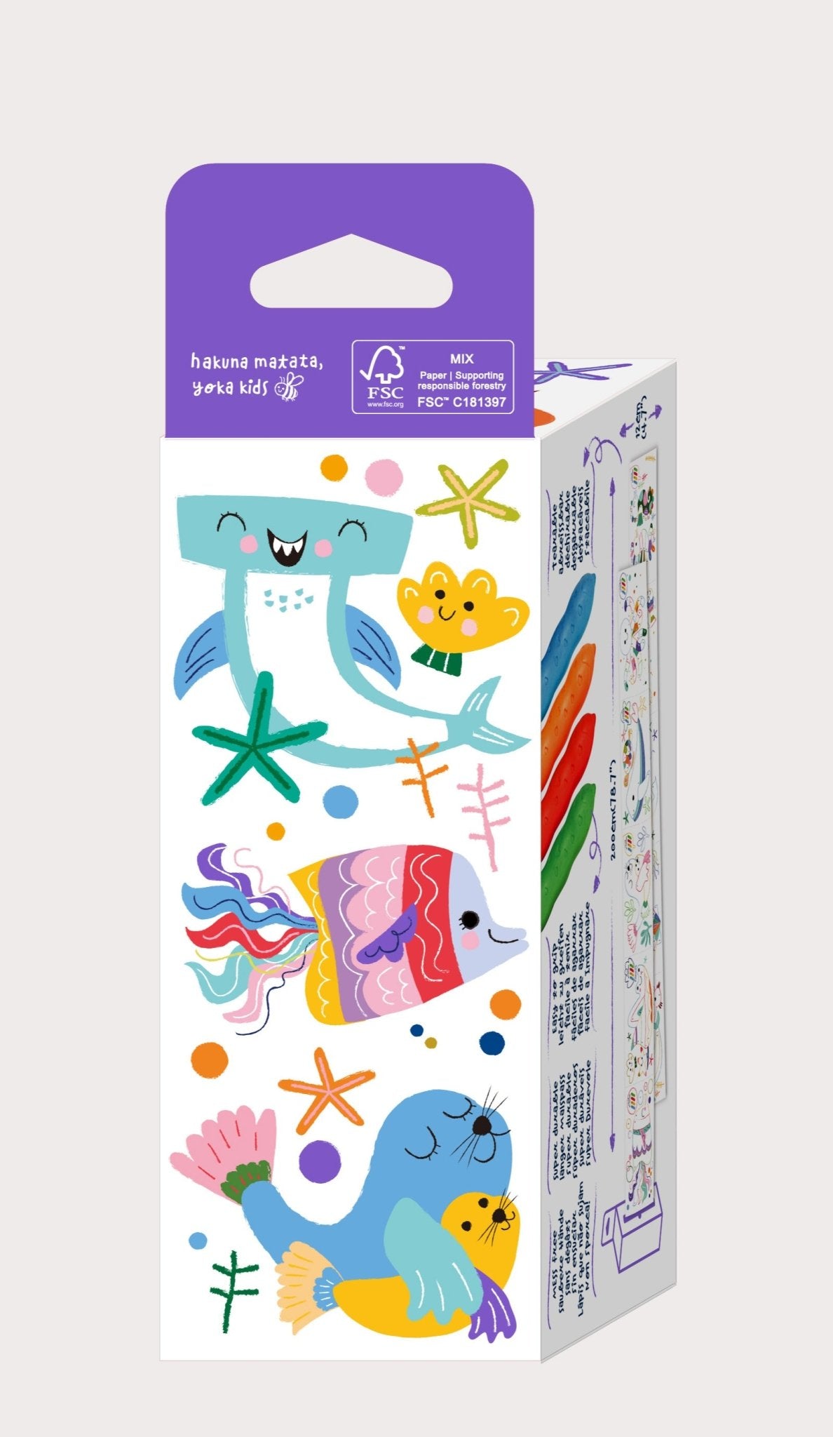 Hakuyoka Colouring Roll Kit - Sealife - CS233120 - Hakuyoka - LittleShop Toys