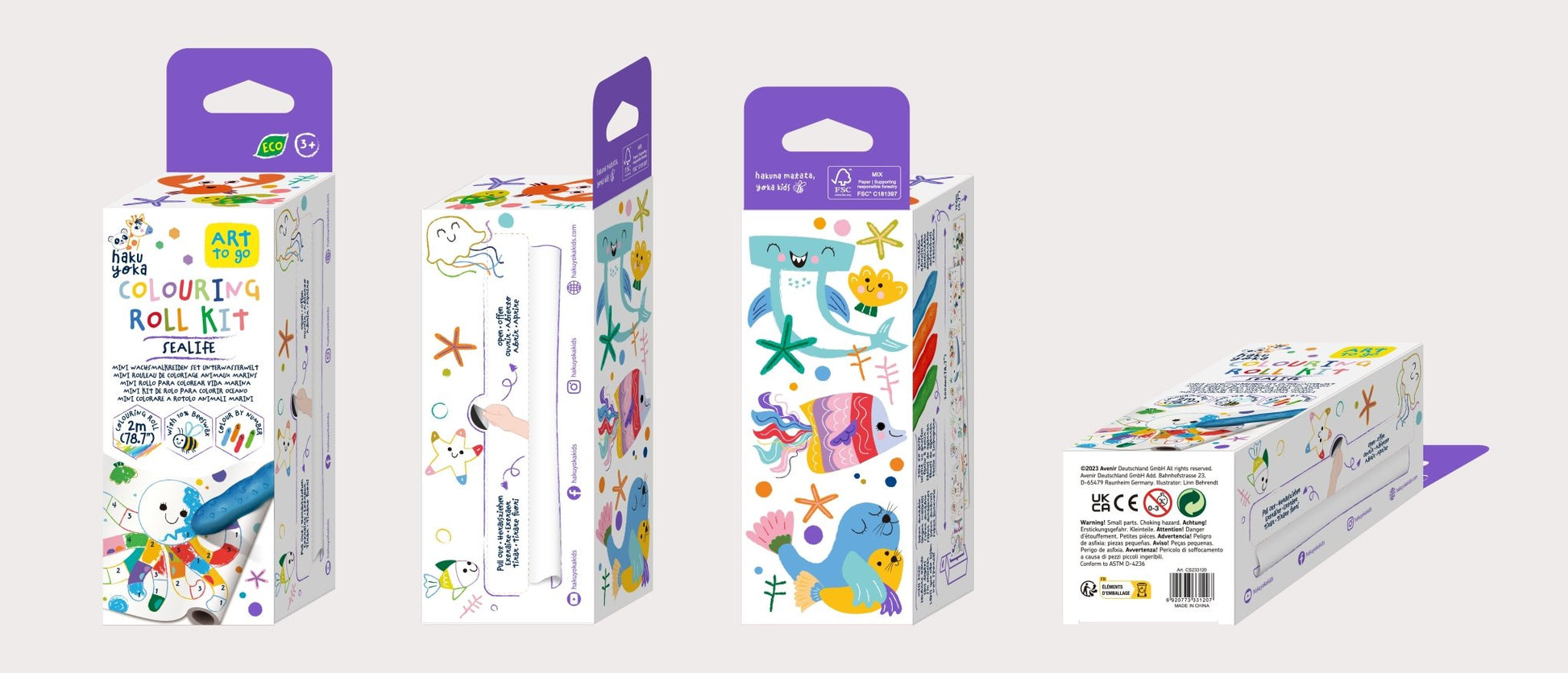 Hakuyoka Colouring Roll Kit - Sealife - CS233120 - Hakuyoka - LittleShop Toys