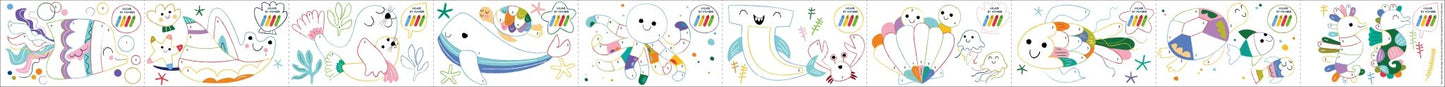 Hakuyoka Colouring Roll Kit - Sealife - CS233120 - Hakuyoka - LittleShop Toys