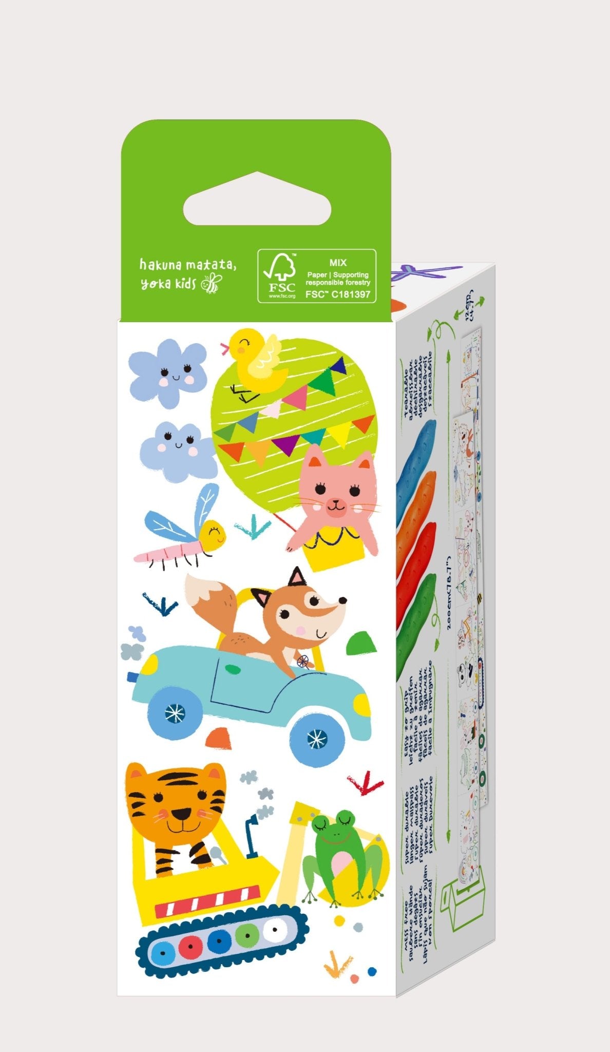 Hakuyoka Colouring Roll Kit - Vehicle - CS233121 - Hakuyoka - LittleShop Toys
