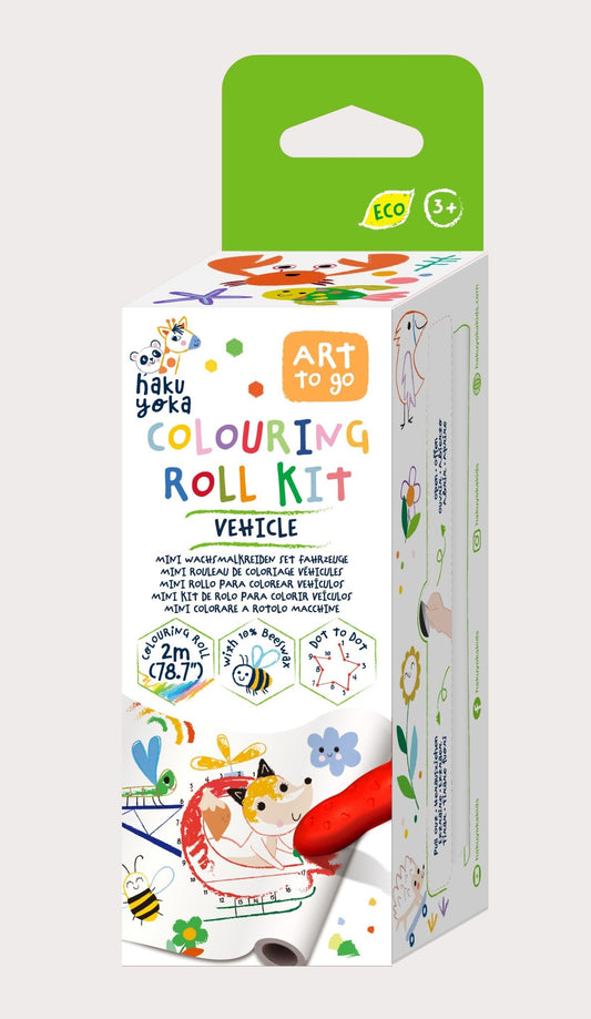 Hakuyoka Colouring Roll Kit - Vehicle - CS233121 - Hakuyoka - LittleShop Toys