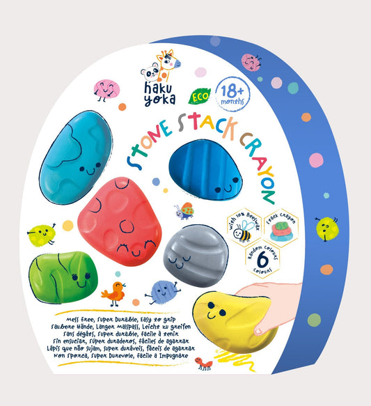 Hakuyoka Crazy Mold - 6 Stone Stack Crayon - CP233115 - Hakuyoka - LittleShop Toys