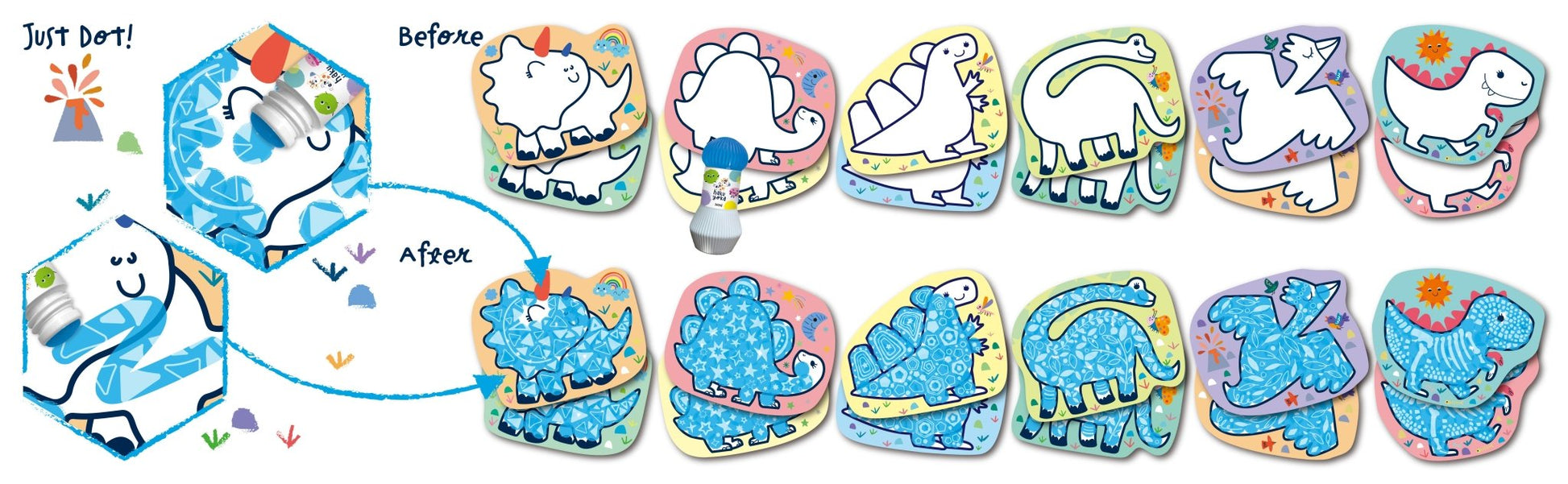 Hakuyoka Magic Reveal Art - Dinosaurs - CS243189 - Hakuyoka - LittleShop Toys