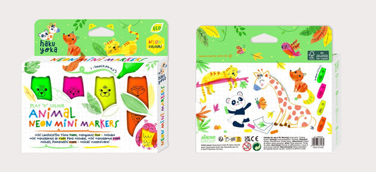 Hakuyoka Play 'N' Colour - Animal Neon Mini Markers - CP243153 - Hakuyoka - LittleShop Toys
