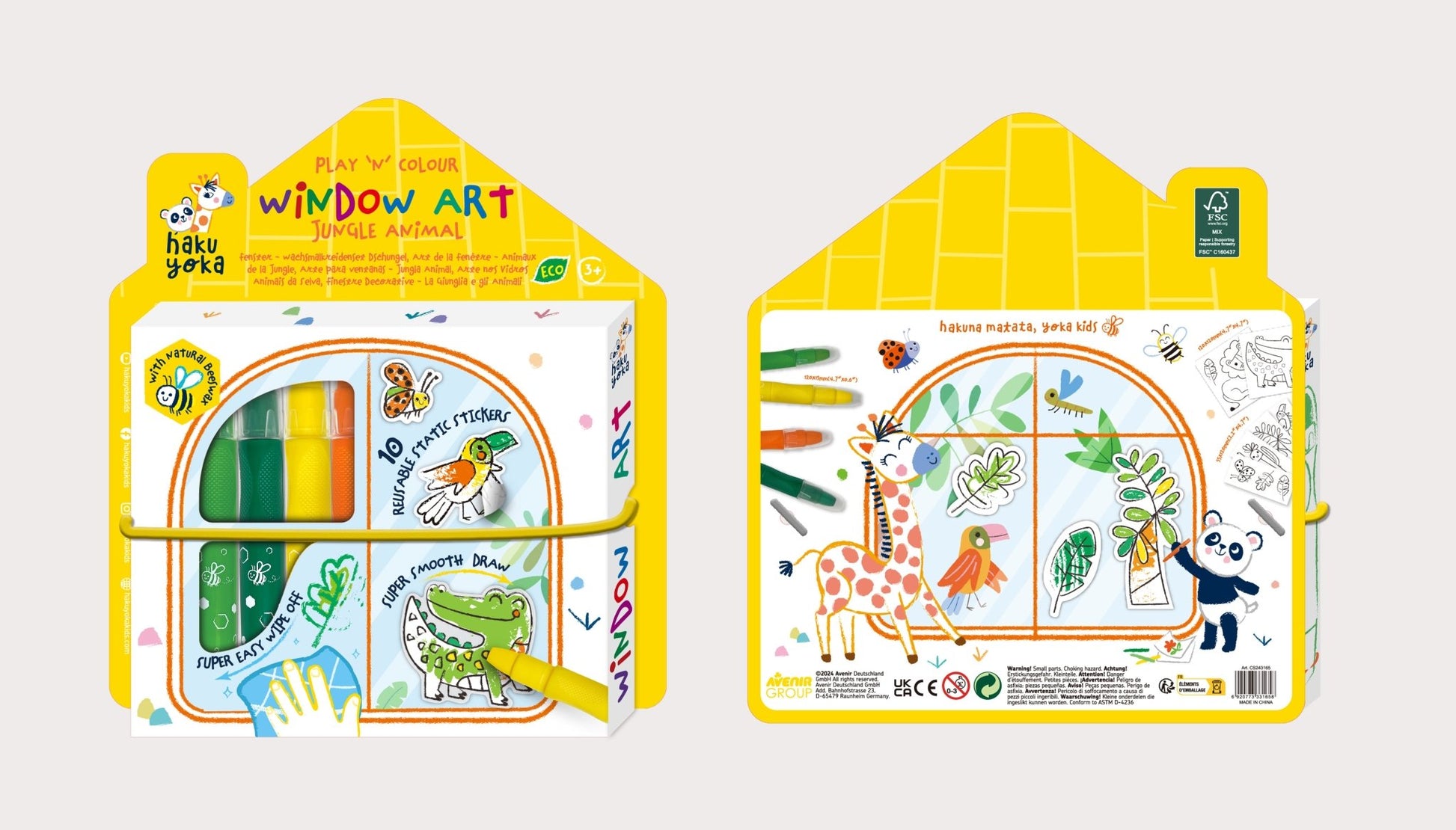 Hakuyoka Window Art Jungle Animal - CS243165 - Hakuyoka - LittleShop Toys