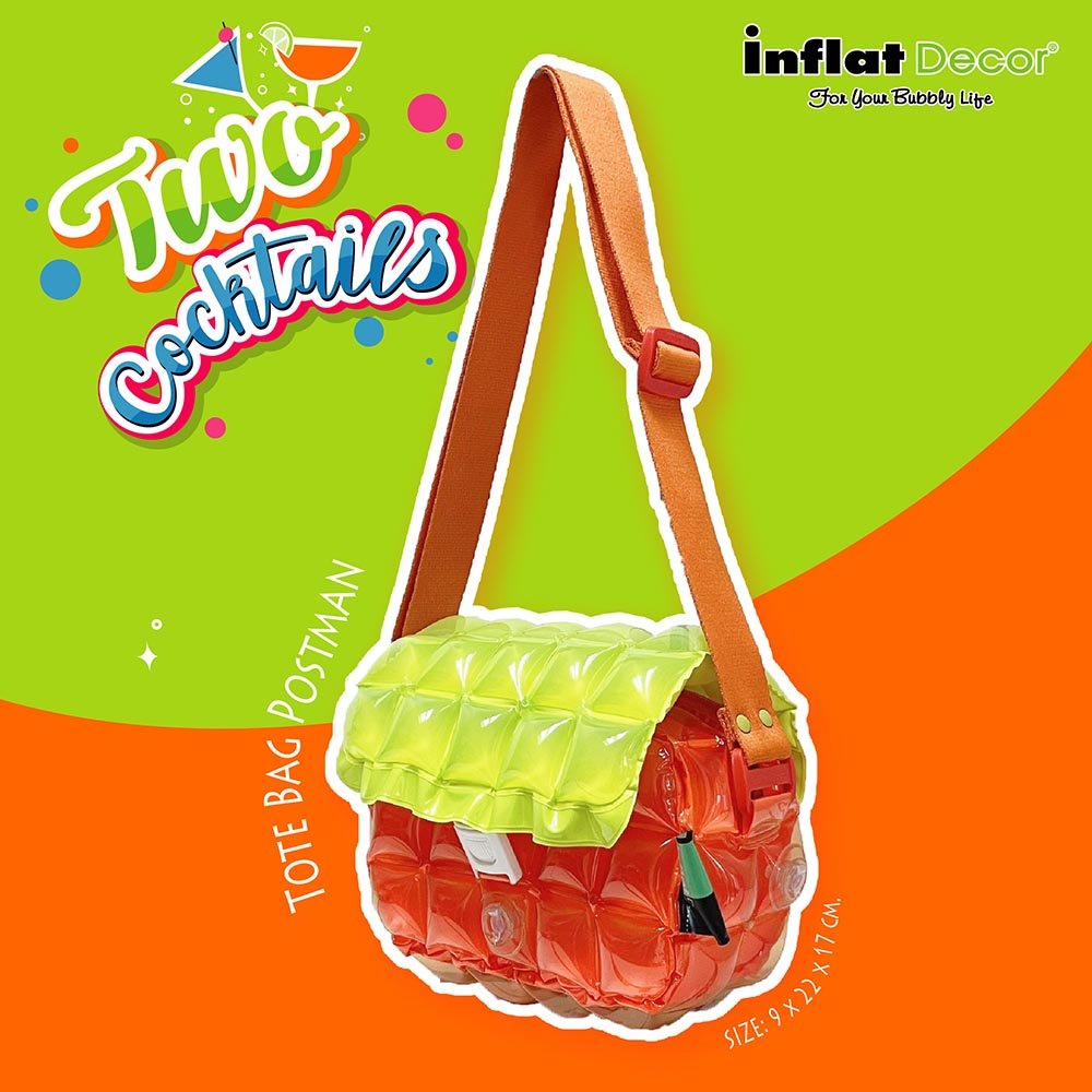 Inflatable Diamond Postman Tote - Trendy Two Tone - 1135 - BLPK - Inflat Decor - LittleShop Toys