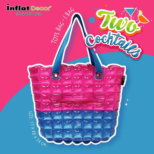 Inflatable Diamond Tote with Zipper - Trendy Two Tone - 1134 - BLPK - Inflat Decor - LittleShop Toys