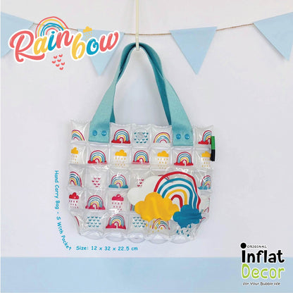 Inflatable Hand Bag with Pocket - Rainbow - 1171 - BL - Inflat Decor - LittleShop Toys