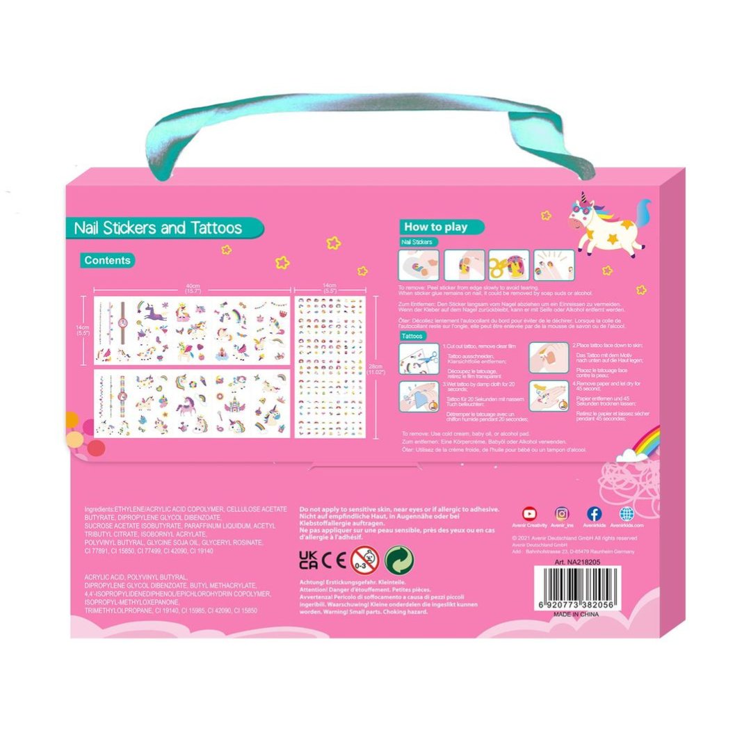 Nail Stickers and Tattoos Box Set - Unicorns - NA218205