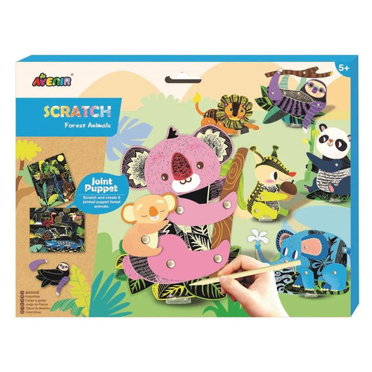 Scratch Art Joint Puppet - Forest Animals - CH191685 - Avenir - LittleShop Toys