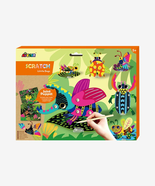 Scratch Art Joint Puppet - Little Bugs - CH191684 - Avenir - LittleShop Toys