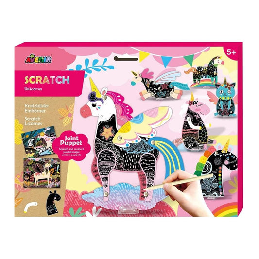 Scratch Art Joint Puppet - Unicorns - CH191683 - Avenir - LittleShop Toys