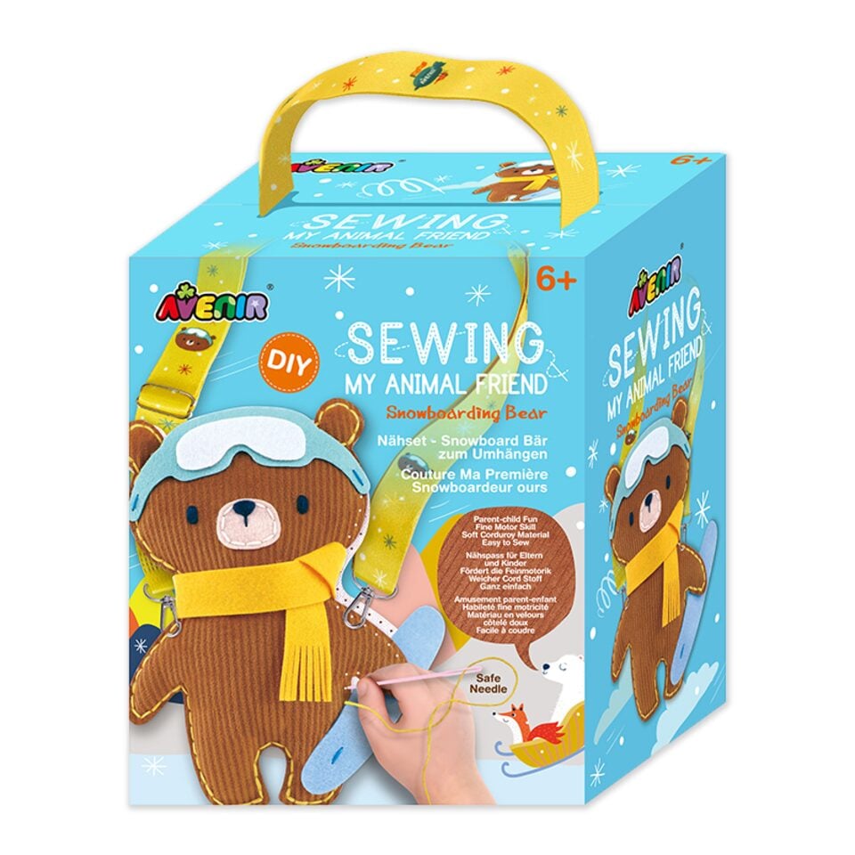 Sewing My Animal Friend with Carrier Strap - Snowboarding Bear -