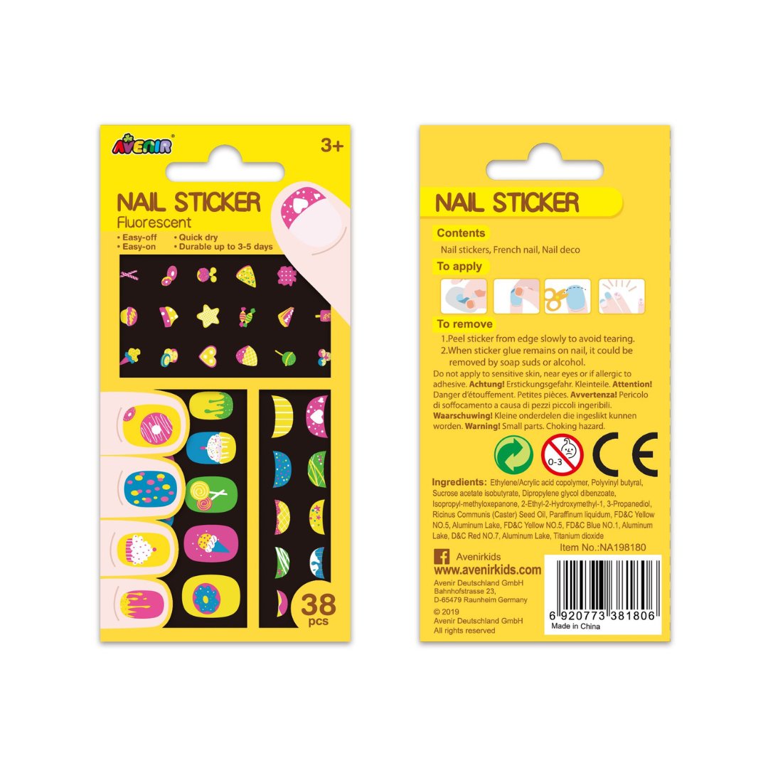 Small Nail Stickers - Cookie - Fluorescence (38 pcs) - NA198180