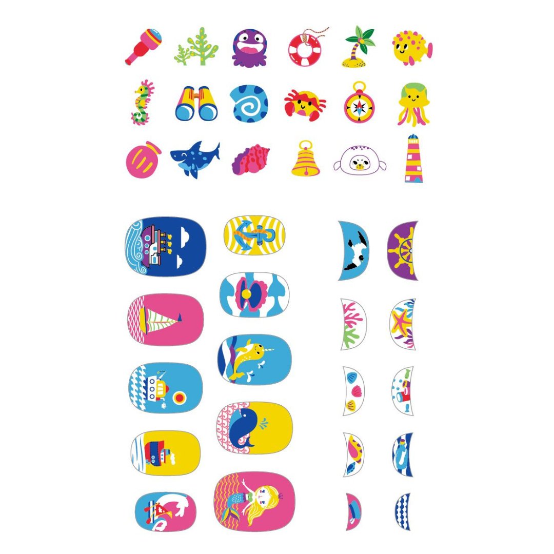 Small Nail Stickers - Under the Sea (38 pcs) - NA198174