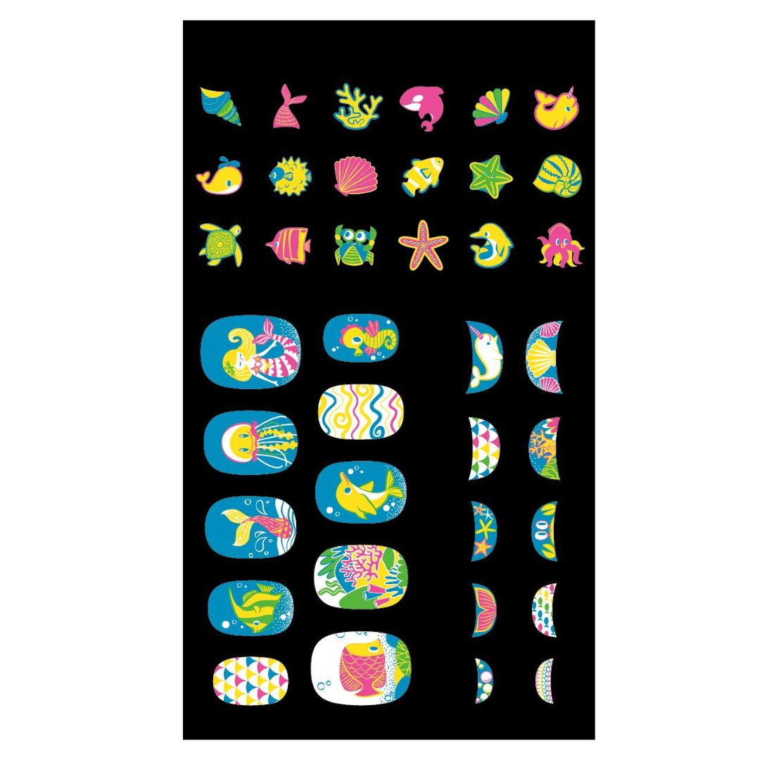 Small Nail Stickers - Under the Sea - Fluorescence (38 pcs) - NA198181