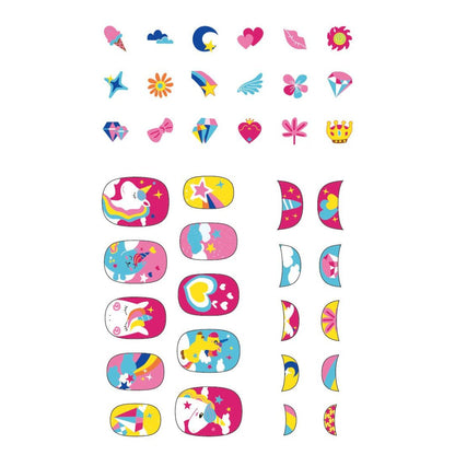 Small Nail Stickers - Unicorn with Glitter (38 pcs) - NA198176