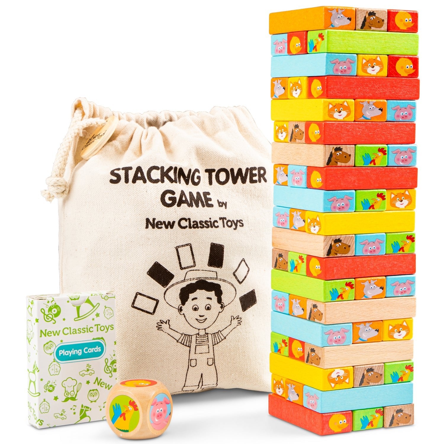 Wooden Block Tower-10807-New Classic Toys-LittleShop Toys